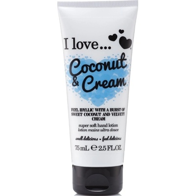 I Love Vyživujúci krém na ruky s vôňou kokosu a zamatového krému (Coconut & Cream Super Soft Hand Lotion) 75 ml