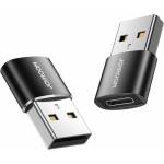 JOYROOM Комплект два броя адаптери от USB-A мъжко към USB-C женско (2 броя) - Joyroom Adapter USB-A to USB-C (черен) (S-H152)