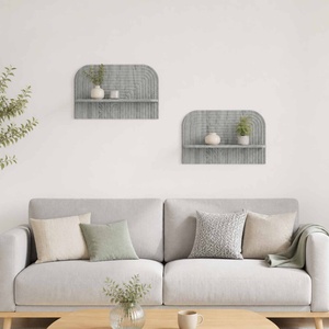 vidaXL Стенен рафт 2 бр. Сив Сонома 60 x 13, 5 x 37, 5 см (8014947)