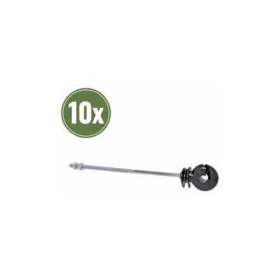 Kruhový izolátor pre predsadené elektrické ohrady s podperou, dĺžka 20 cm, závit M6 - 10 ks