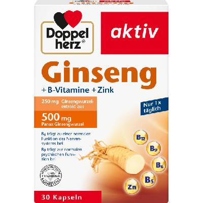 Doppelherz aktiv Ginseng + B-Vitamine + Zink - 30 капсули