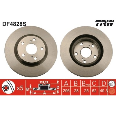 Brzdový kotúč TRW DF4828S