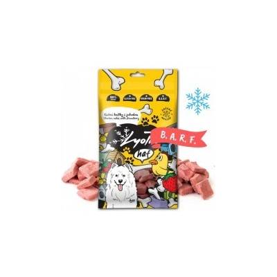 LYOPRO Mrazom sušené kuracie kocky s jahodou 50 g