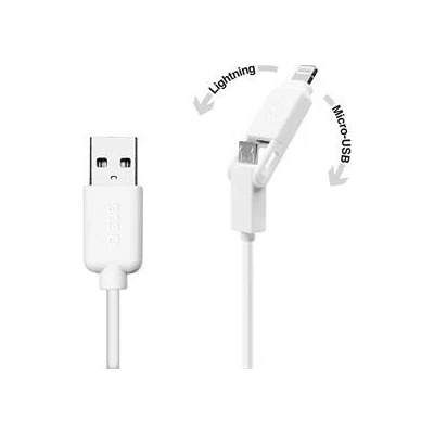 SBS TTCABLEUSBIP5MICW USB/MFI Lightning/Micro-USB, 1m, bílý