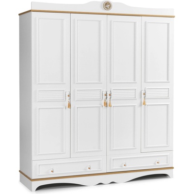 Гардероб Luna 4D бялo и капучино