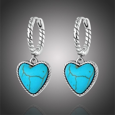 Grace Silver Jewellery stříbrné s tyrkysovým magnezitem Bella E-BSE589 tyrkysová