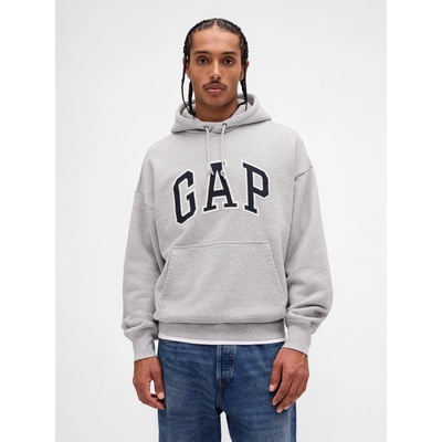 GAP Oversize Sweatshirt with Extra Heavyweight Logo Men's šedá