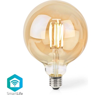 Nedis Wi-Fi chytrá LED žárovka s vláknem/ E27/ G125/ 7W/ 230V/ 806lm/ teplá bílá/ 1800 3000K/ stmívatelná