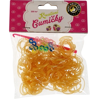 Loom Bands pletací gumičky svítící ve tmě oranžové 200ks + háček