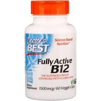Doctor's Best Fully Active B12, 1500 mcg, 60 капсули, Doctor's Best
