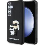 KARL LAGERFELD Луксозен Калъф за Samsung S24, Karl Lagerfeld 3D Rubber Karl & Choupette Case, Черен (KLHCS24S3DRKCNK)