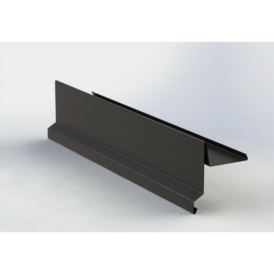 Závětrná lišta r.š.250mm klasik s okapnicí pozink Lakovaný RAL 8019 šedohnědá s folií dl.2m