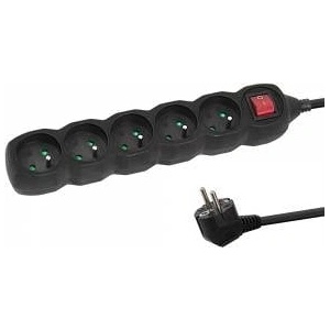 Esperanza power strip 5 sockets switch 5m black
