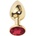 Sensual Метално дилдо Butt Plug "GOLD CRYSTAL RED" 7 см. Размер - S