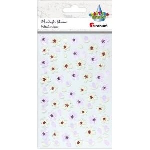 TITANUM Felt stickers white and red flowers mix 75pcs