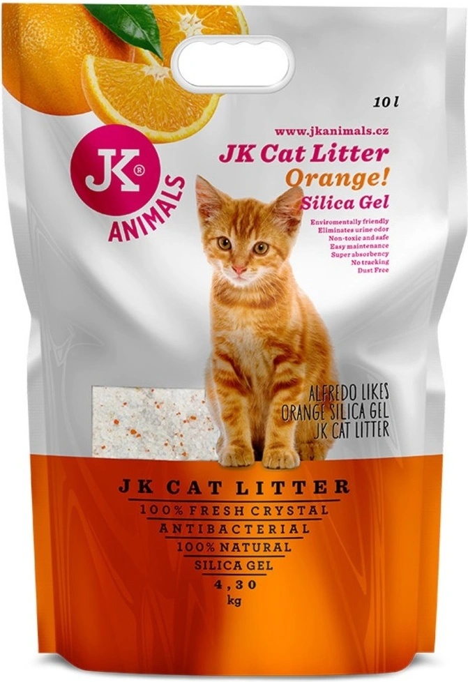JK ANIMALS Litter Silica gel orange kočkolit 4,3 kg/10 l