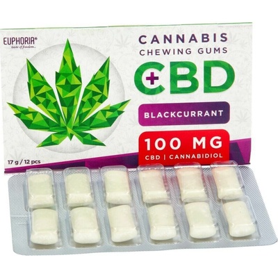 Euphoria Žvýkačky s CBD 100mg Černý rybíz 17 g