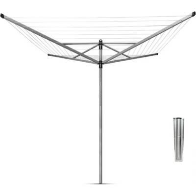 Brabantia Външен простор Brabantia Lift-O-Matic 90300269, 60 м, Регулируема височина, Метален шиш за вкопаване, Резистентен на корозия, Инокс (90300269)