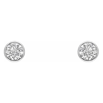 Eppi Stříbrné minimalistické bezel náušnice s lab-grown diamanty Tofine E48523