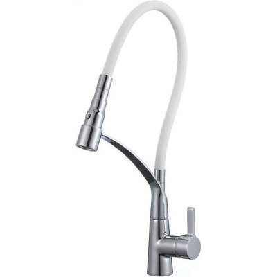 Inter Ceramic Стоящ смесител за кухня, "ЛЕОНИ", Inter Ceramic, ICF 7561018W, с изтеглящ се душ (7561018W)