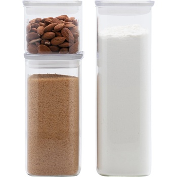 Pebbly Кухненски буркан за съхранение PKV-067, комплект от 3 бр. , стъкло, Pebbly (PEBB3760132816647)