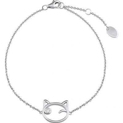 SILVEGO stříbrný kočka Betty s čirými Brilliance Zirconia MW15320B