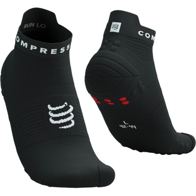 Compressport PRO RACING SOCKS V4.0 RUN LOW Čierna Biela Červená T1