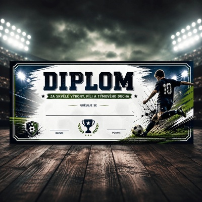Mediabox Dárková mléčná čokoláda diplom pro fotbalistu teenagera 100 g