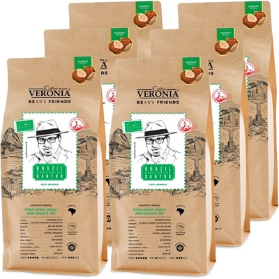Bean's Friends Brazil Santos Exclusive zrnková káva 6 x 1 kg