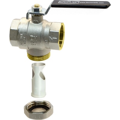Tecnovielle SUPERFILTER kulový kohout FF 1" PÁKA, PN30, s filtrem -20°C až 100°C TVL.0140.025