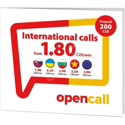O2 SIM OPENCALL kredit 200Kč + 2GB dat