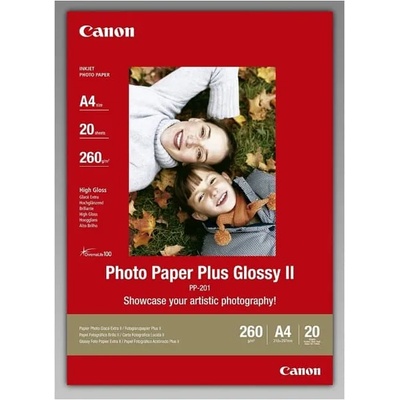 Canon Хартия Canon Plus Glossy II PP-201, A4, 20 страници, High Gloss (2311B019)