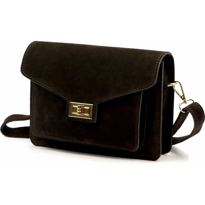 Luka dámska kožená hnedá crossbody kabelka na rameno 26-061