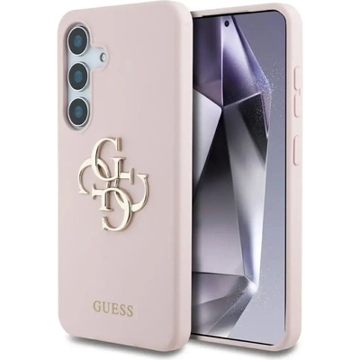 GUESS Силиконов кейс Guess Big 4G Logo Bottom Script за Samsung Galaxy S25 - розов
