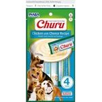 Inaba Foods Dog Churu - Chicken with Cheese - Лакомство за кучета, фин крем с пиле и сирене, 4 броя х 14 грама, Япония EUD614