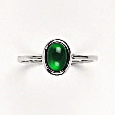 Čištín Stříbrný přírodní kámen Green agate T 1354