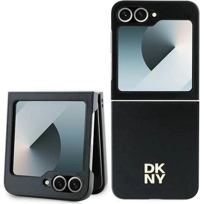 DKNY Кожен калъф DKNY Metal Stack с лого за Samsung Galaxy Z Flip 6 - черен (3666339322960)