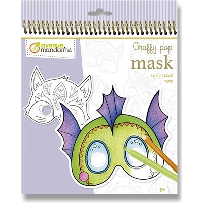 Omaľovánky Avenue Mandarine Graffy Pop Mask Rozprávkové zvieratká