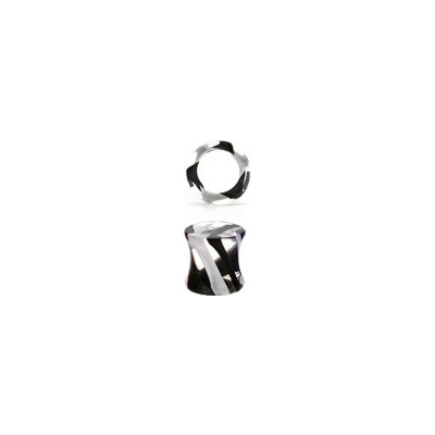 Šperky4U plug do ucha PL01021-04KW černá/bílá