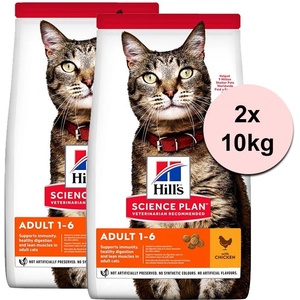 HILL'S Hill s Science Plan гранули за възрастни котки с пиле 2 x 10 кг