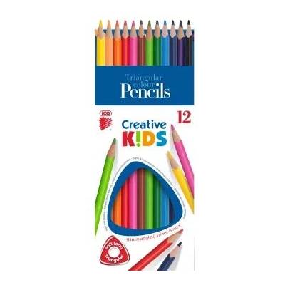 ICO Creative Kids: Триъгълни цветни моливи - 12 бр
