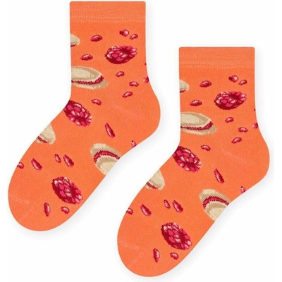 Dívčí ponožky Makrónky a maliny oranžová