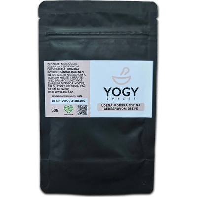 Morská soľ údená Yogy Spices Dánsko Čerešňa stredne hrubá 50g