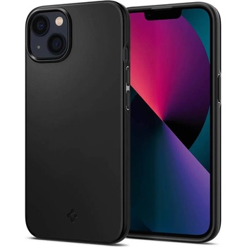Spigen Thin Fit Case - качествен тънък матиран кейс за iPhone 13 (черен)