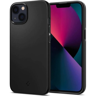 Spigen Thin Fit Case - качествен тънък матиран кейс за iPhone 13 (черен)