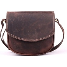 Pevná kožená crossbody kabelka HGL no. 962 hnědá