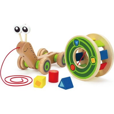 Hape Дървен сортер за дърпане Hape - Охлюв (H0349)