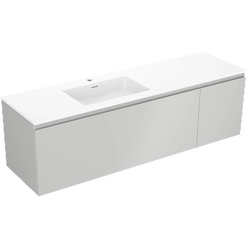 Mexen Orio шкаф за баня 160 см с мивка Otis лява, 1S, 1D, сив мат/бял мат - 91A13-16047-3-BBFF62-W18L01 (91A13-16047-3-BBFF62-W18L01)