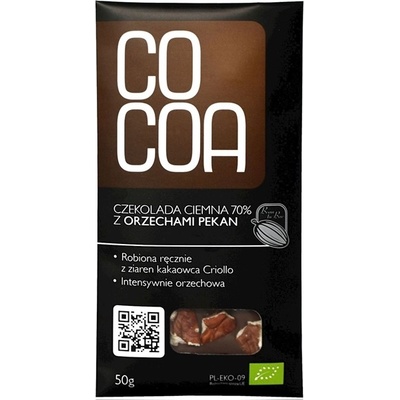 Cocoa Horká čokoláda s pekanovými orechmi 50 g