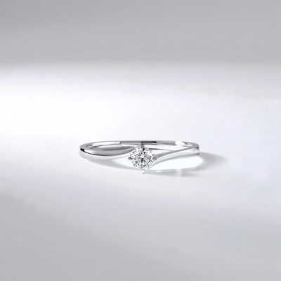 Lillian Vassago Zásnubní briliantový Prsten bílé zlato LLV59 DR122W